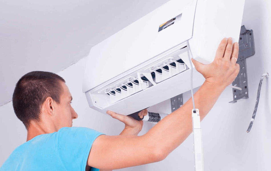 Instalando ar condicionado na parede